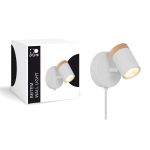D'Lite Luce Da Parete Beitem Metallo Ghiaccio Bianca FSC Legna | Adatto Per 1x GU10