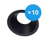 Confezione Multipack 10x Noxion Incasso Faretti D-round MR16 Nero | Ritaglio 70mm - GU10 Attacco