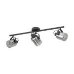 Eglo Luce da soffitto Berregas Acciaio Nero Cromo | IP20 - Adatto per 3x E27 